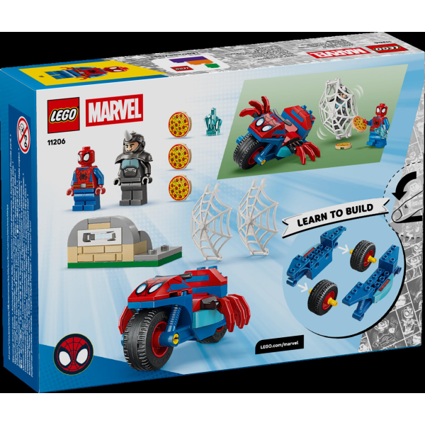 Конструктор LEGO Spidey Павук на мотоциклі проти Носорога 61 Деталь ( 11206 )