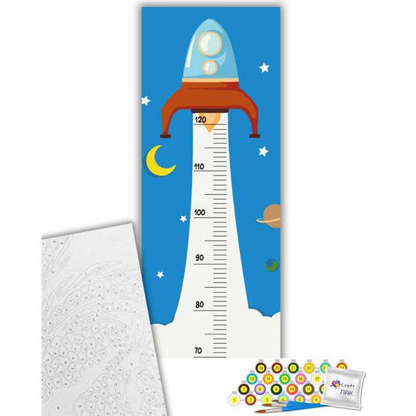 Ростомір-картина за номерами ArtCraft Космічна ракета 30х80 см (15129-AC)