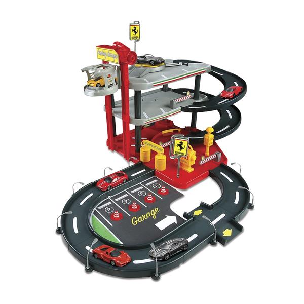 Автотрек Bburago Ferrari з гаражем 3 рівня 2 машинки 1:43 (18-31204)