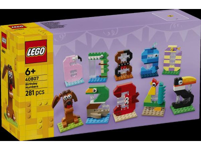 Конструктор LEGO® Цифри на день народження Тваринний декор, 281 деталь (40807)