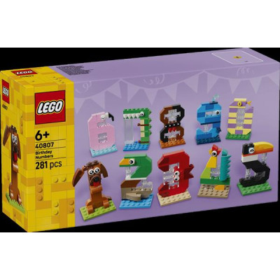 Конструктор LEGO® Цифри на день народження Тваринний декор, 281 деталь (40807)