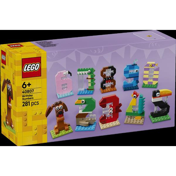 Конструктор LEGO® Цифри на день народження Тваринний декор, 281 деталь (40807)