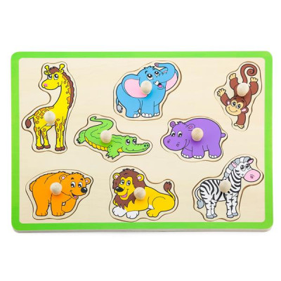 Деревяна рамка-вкладиш Viga Toys Звірята (50019)