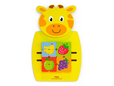 Бізіборд Viga Toys Жираф із фруктами (50680)