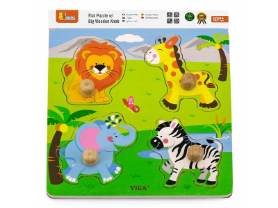 Деревяна рамка-вкладиш Viga Toys Звірята в Африці (50840)
