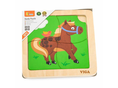 Дерев'яний мініпазл Viga Toys Коник, 4 ел. (51312)