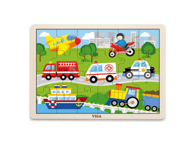 Дерев'яний пазл Viga Toys Транспорт 24 ел. (51462)