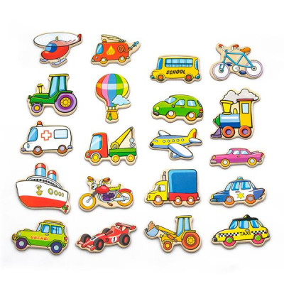 Набір магнітів Viga Toys Транспорт 20 шт. (58924)