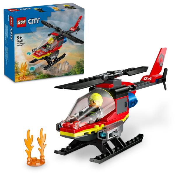 Конструктор LEGO City Пожежний рятувальний гелікоптер 85 деталей (60411) Конструктор LEGO City Пожежний рятувальний гелікоптер 85 деталей (60411)