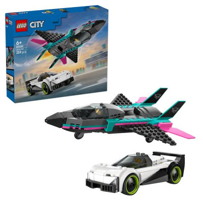 Конструктор LEGO City Реактивний літак проти автомобіля 259 Деталей (60489)