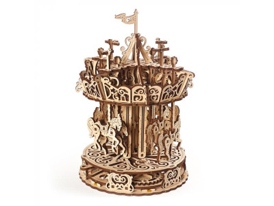 Дерев'яний механічний 3D конструктор Ugears Карусель (70129)