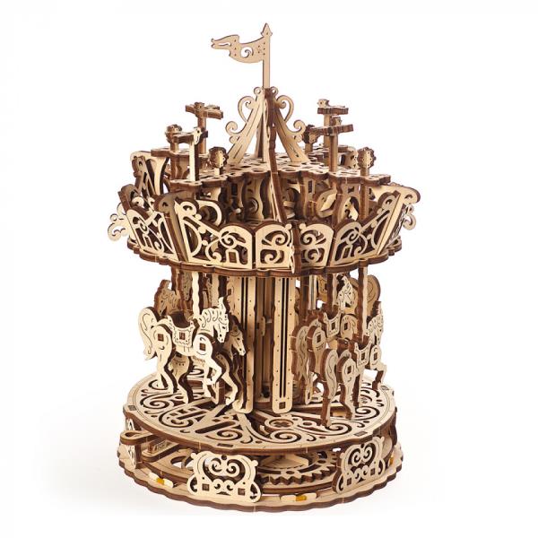 Дерев'яний механічний 3D конструктор Ugears Карусель (70129)