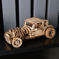 Дерев'яний механічний 3D конструктор Ugears Хот Род Люта миша (70192)