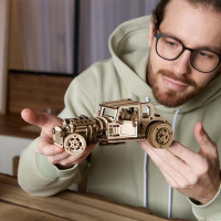 Дерев'яний механічний 3D конструктор Ugears Хот Род Люта миша (70192)