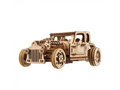 Дерев'яний механічний 3D конструктор Ugears Хот Род Люта миша (70192)