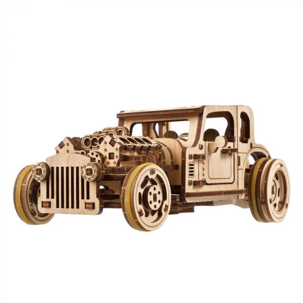 Дерев'яний механічний 3D конструктор Ugears Хот Род Люта миша (70192)