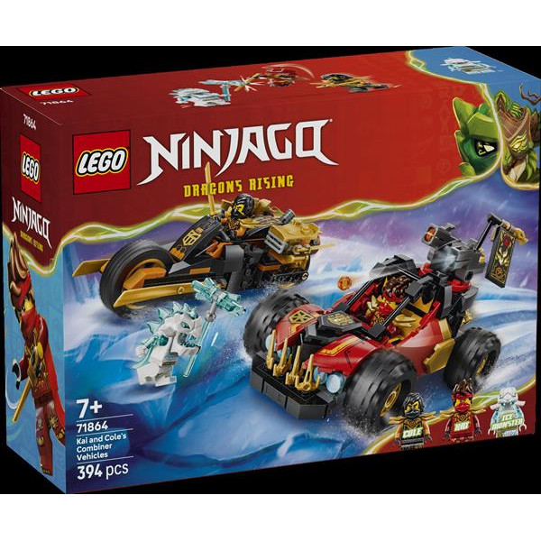 Конструктор LEGO® NINJAGO® Комбіновані транспортні засоби Кая та Коула Іграшка, 394 деталі (71864)