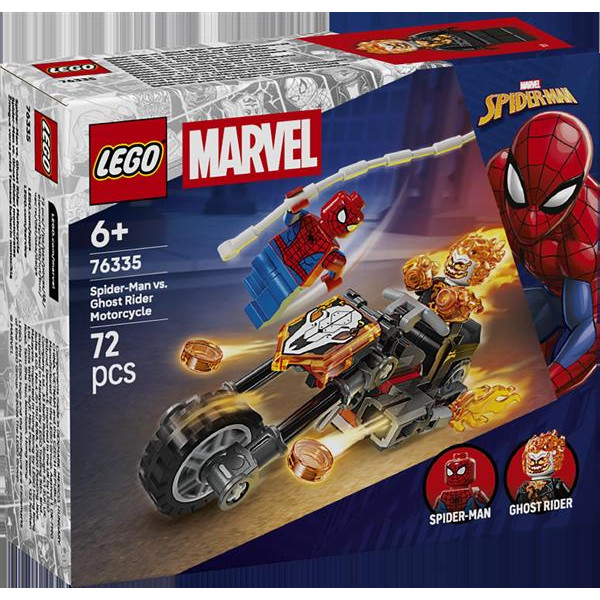 Конструктор LEGO Super Heroes Marvel Людина-павук vs. Примарний вершник на мотоциклі 72 Деталі (76335)
