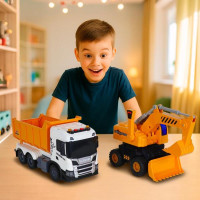 Ігровий набір серії "2 in 1 Truck" – САМОСКИД SCANIA І ЕКСКАВАТОР (світло, звук)