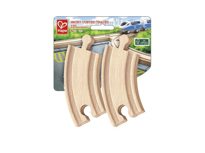 Набір для залізниці Hape короткі вигнуті рейки 4 шт. (E3776)