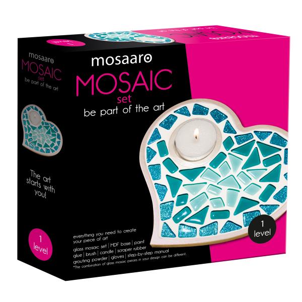 Набір для скляної мозаїки Mosaaro Підсвічник Серце (MA1011)