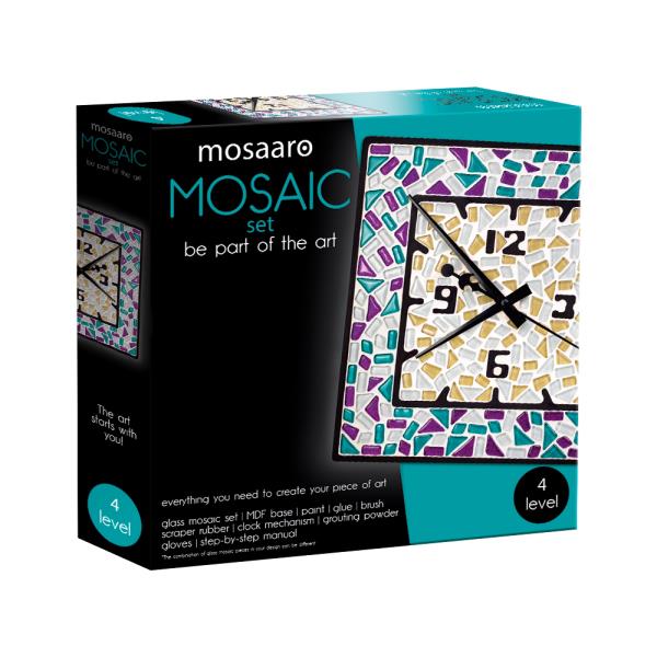 Набір для скляної мозаїки Mosaaro Годинник квадратний (MA4002)