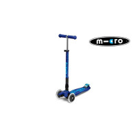 Самокат триколісний Micro Maxi Deluxe LED складаний темно-синій (MMD099)