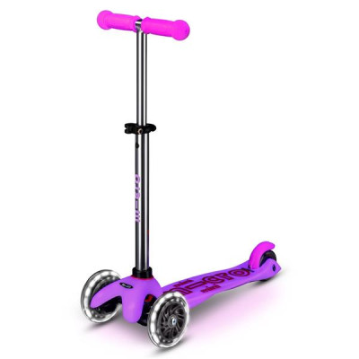 Триколісний самокат Micro Mini Deluxe Glow LED світний рожевий (MMD217)