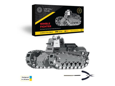 Колекційна модель-конструктор Metal Time Nimble Fighter Танк Renault FT-17 механічний (MT010)
