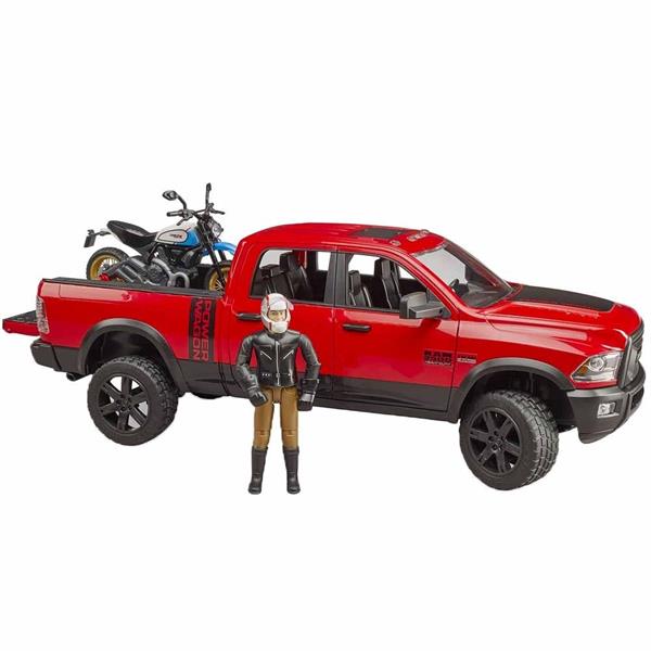 Автомодель Bruder Позашляховик Dodge RAM 2500 з мотоциклом і фігуркою 1:16 (02502)