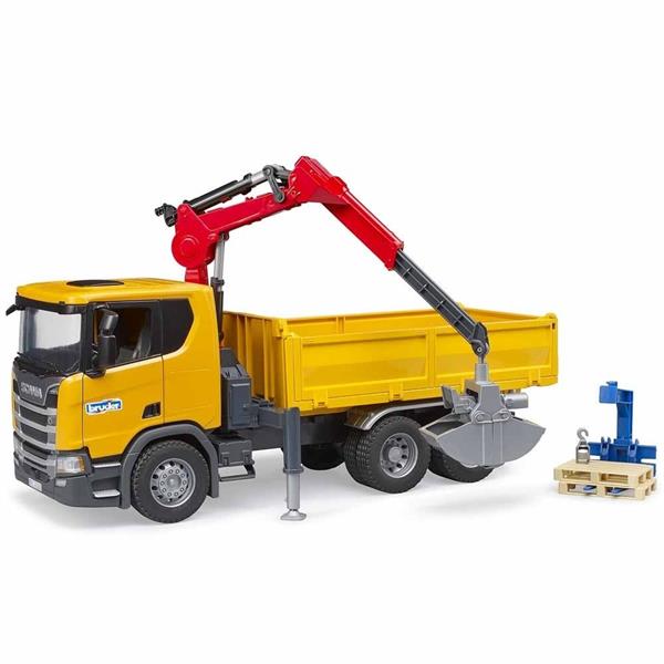 Автомодель Bruder Самоскид Scania Super 560R з краном-маніпулятором та аксесуарами 1:16 (03551)