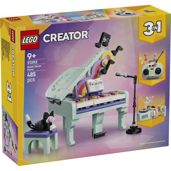 Конструктор LEGO® Creator 3 в 1 Музичний декор «Фортепіано з котом», 485 деталей (31392)