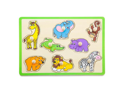 Деревяна рамка-вкладиш Viga Toys Звірята (50019)