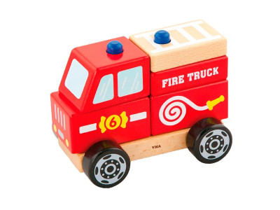 Дерев'яна пірамідка Viga Toys Пожежна машинка (50203FSC)