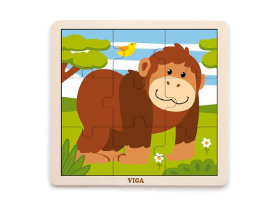 Дерев'яний пазл Viga Toys Мавпочка, 9 ел. (51440) Дерев'яний пазл Viga Toys Мавпочка, 9 ел. (51440)