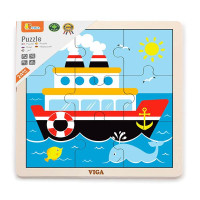 Деревяний пазл Viga Toys Кораблик 9 ел. (51445)