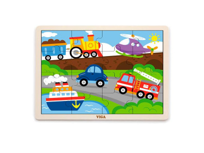 Дерев'яний пазл Viga Toys Транспорт, 16 ел. (51456)