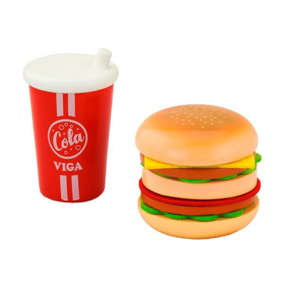 Іграшкові продукти Viga Toys Дерев'яні гамбургер і кола (51602) Іграшкові продукти Viga Toys Дерев'яні гамбургер і кола (51602)