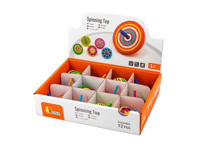 Дерев'яна іграшка Viga Toys Дзиґа 12 шт. в ассорт. (53906)