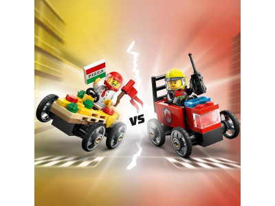 Конструктор LEGO City Піца-авто проти пожежної машини набір для перегонів 70 деталей (60458) Конструктор LEGO City Піца-авто проти пожежної машини набір для перегонів 70 деталей (60458)