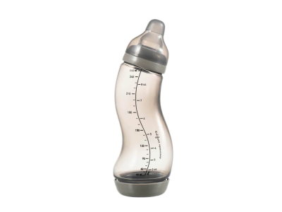 Антиколікова пляшечка Difrax S-bottle Wide із силіконовою соскою 310 мл сірий (707 Clay)