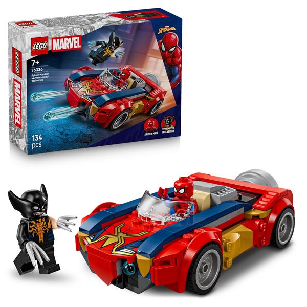 Конструктор LEGO Super Heroes Marvel Автомобіль Людини-павука vs. Отруєний Росомаха 134 Деталі ( 76336 )