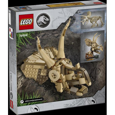 Конструктор LEGO® Jurassic World Скам'янілості динозаврів: череп трицератопса, 468 деталей (76969)