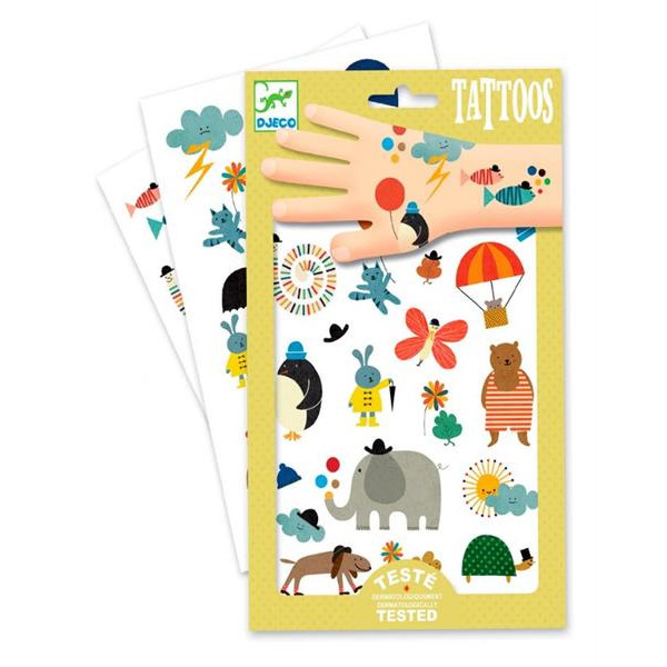 Набір для творчості Djeco Наклейки для тіла Смішні маленькі картинки (DJ09579)
