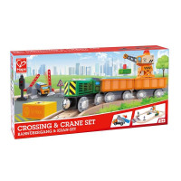 Іграшкова залізниця Hape дерев'яна з краном 34 ел. (E3732) Іграшкова залізниця Hape дерев'яна з краном 34 ел. (E3732)