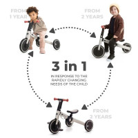 Триколісний велосипед Kinderkraft 4TRIKE 3 в 1 сірий, червоний (KR4TRI22GRY0000)