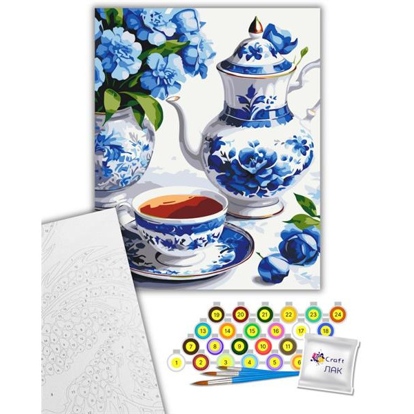 Картина за номерами ArtCraft Натюрморт у блакитних тонах 40х50 см (12040-AC)