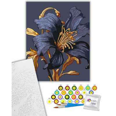Картина за номерами ArtCraft Таємнича лілія з металізованими фарбами 40х50 см (13151-AC)