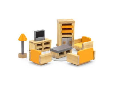 Дерев'яні меблі для ляльок PolarB Вітальня (44037) Дерев'яні меблі для ляльок PolarB Вітальня (44037)