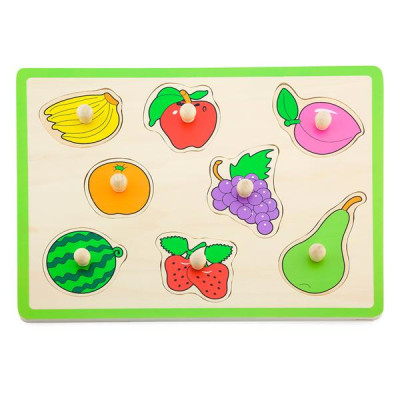 Дерев'яна рамка-вкладиш Viga Toys Кольорові фрукти (50020)
